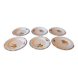 6 flat earthenware plates Charbonnier-Salins circa 1930