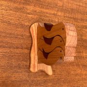 Vintage wooden penguin sculpture, set of 3.