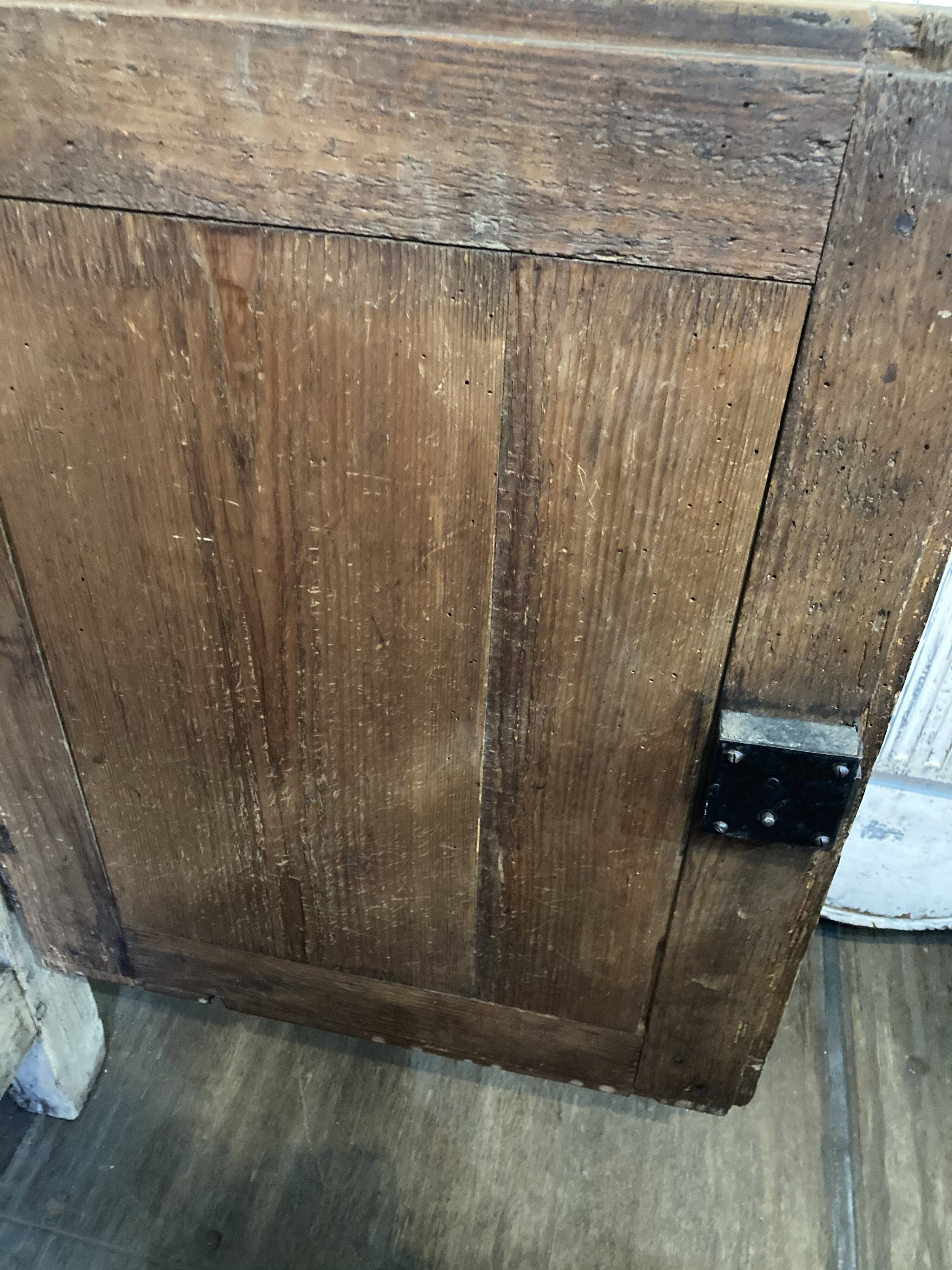 Old low buffet 2 doors in natural wood