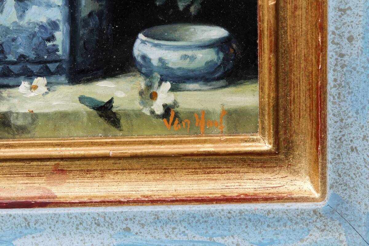 Nature morte, huile sur panneau, Jan Van Hoof