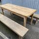 large farm table 185 cm in raw natural fir wood