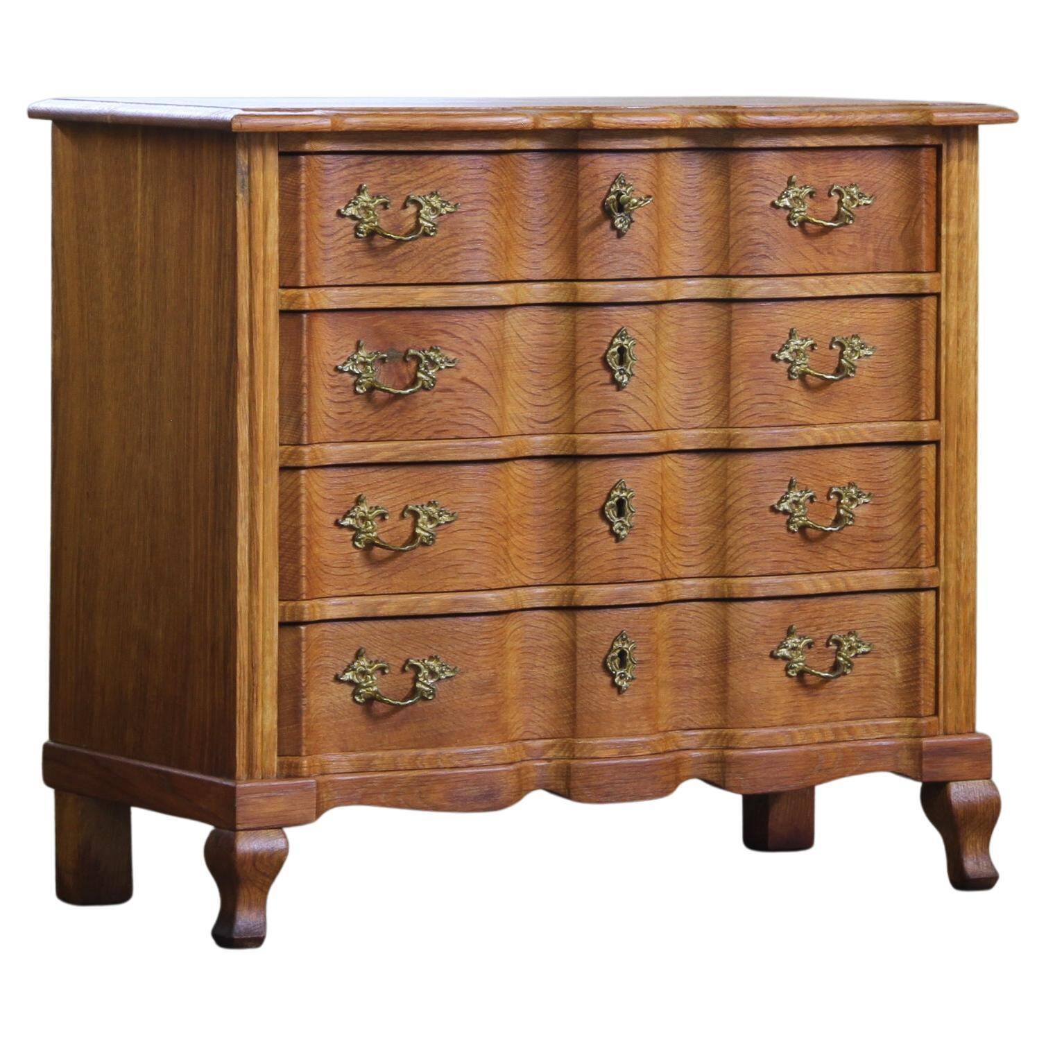Vintage 1960s Danish Brutalist light oak dresser Kjærnulf & French style