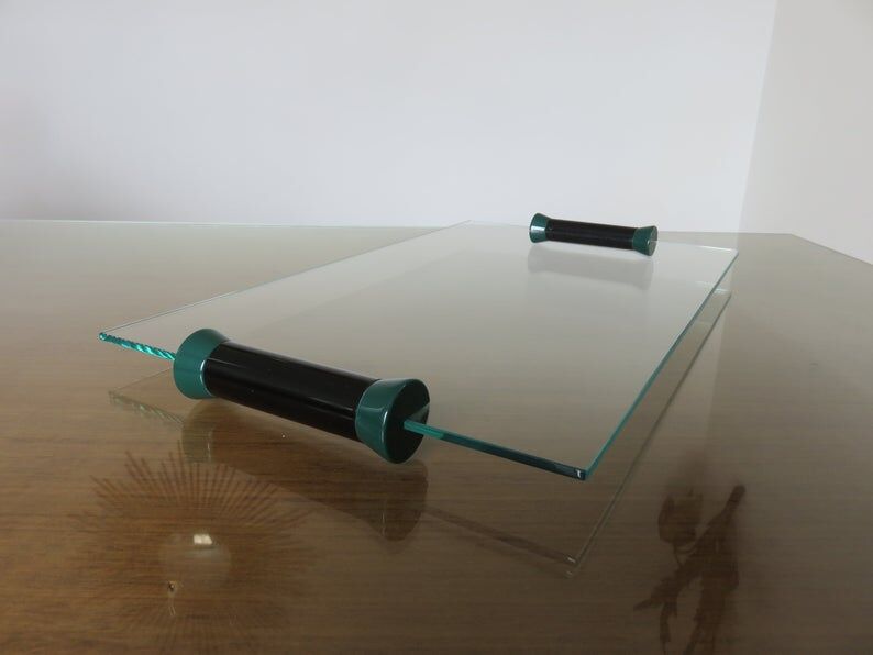 Glass top and polycarbonate 80s era Memphis