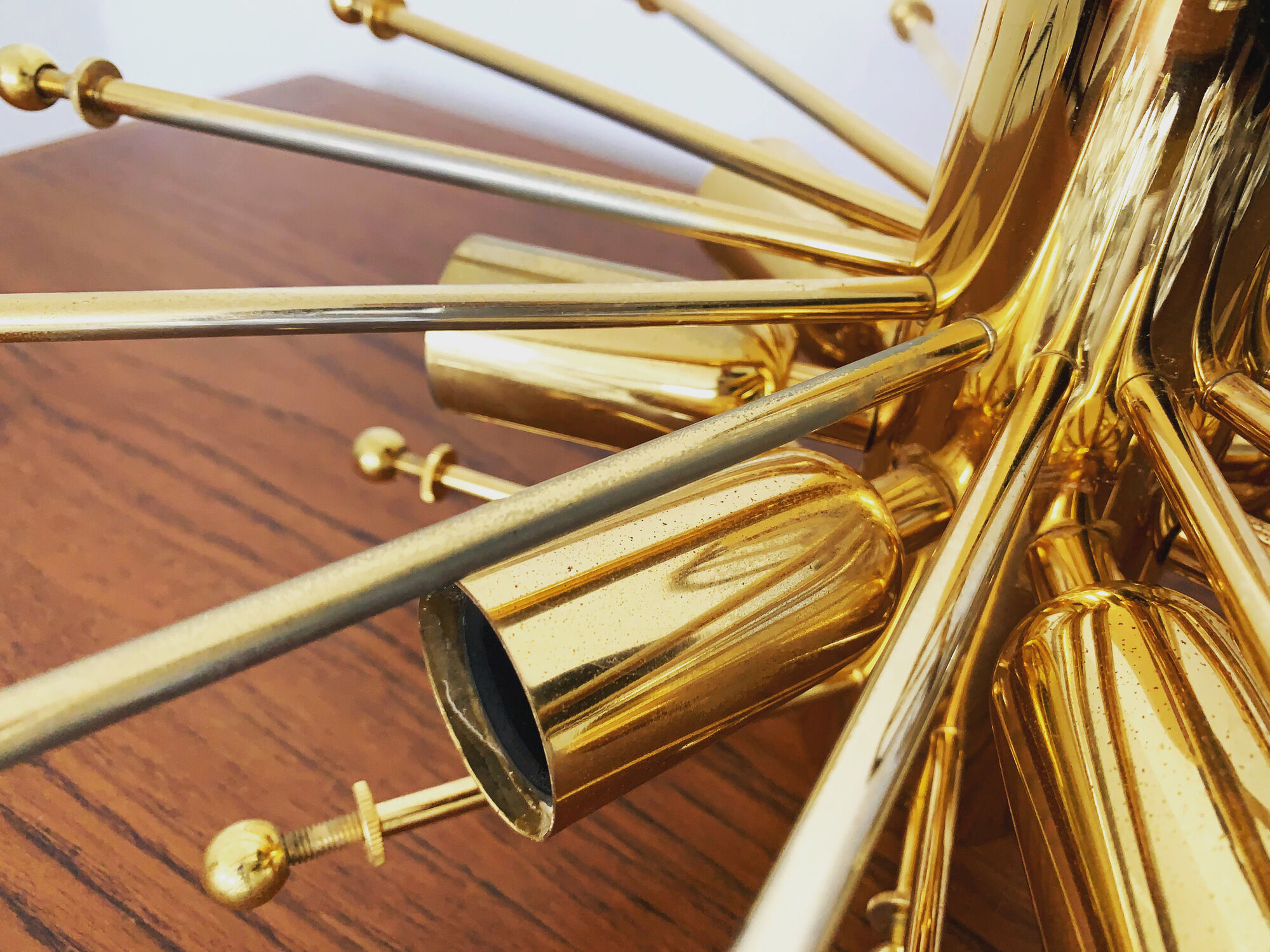 Gilded ice glass chandelier by J.T. Kalmar for Franken KG