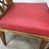 Pair of 1950s wooden cross-braced chairs