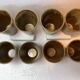 Set of 8 vintage Digoin stoneware tumbler glasses