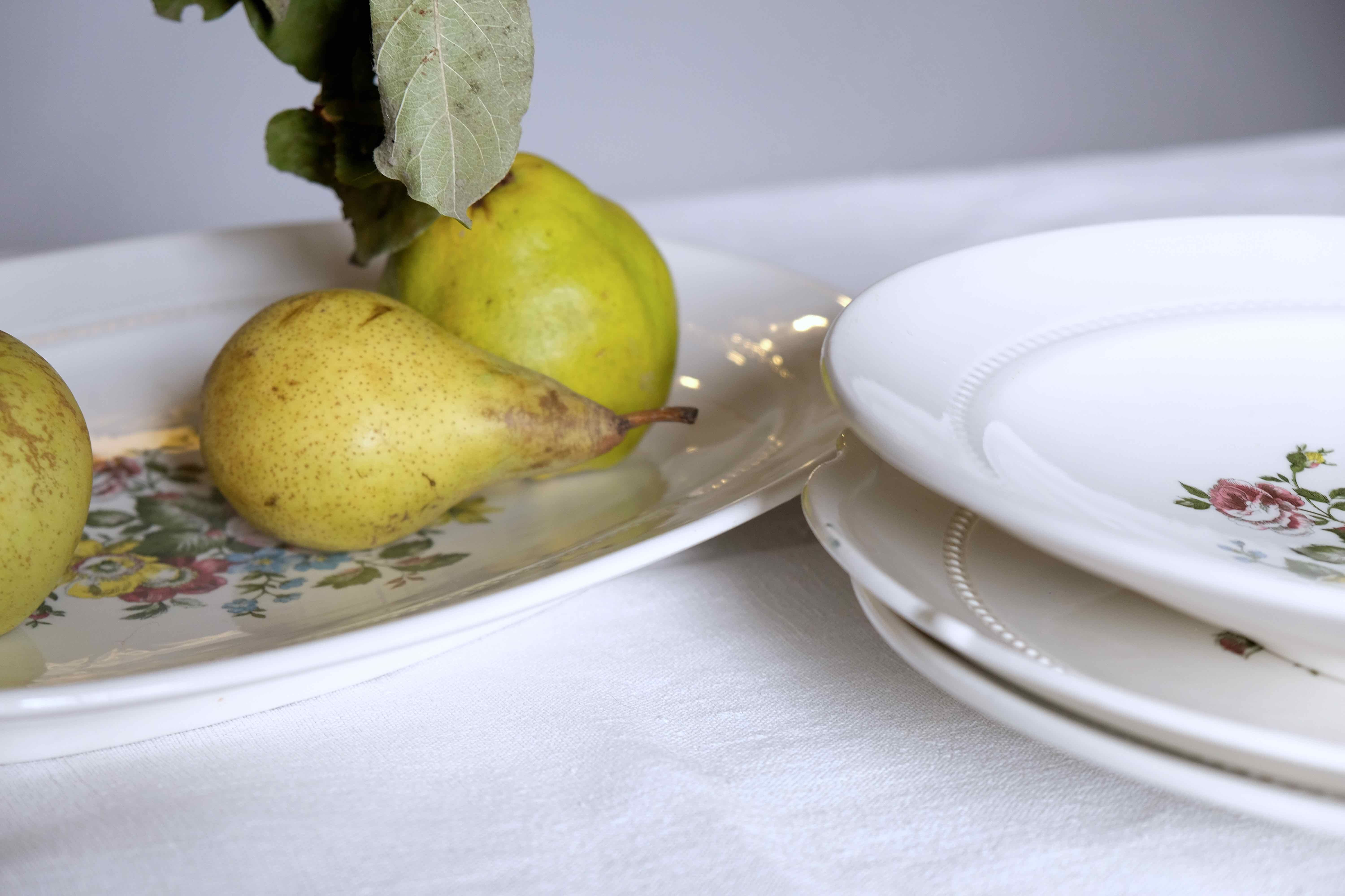 Flat faience of Lunéville China Keller & Guerin 1889 "Chaillot of Vercor" decoration in engraving enhanced drawing flowers