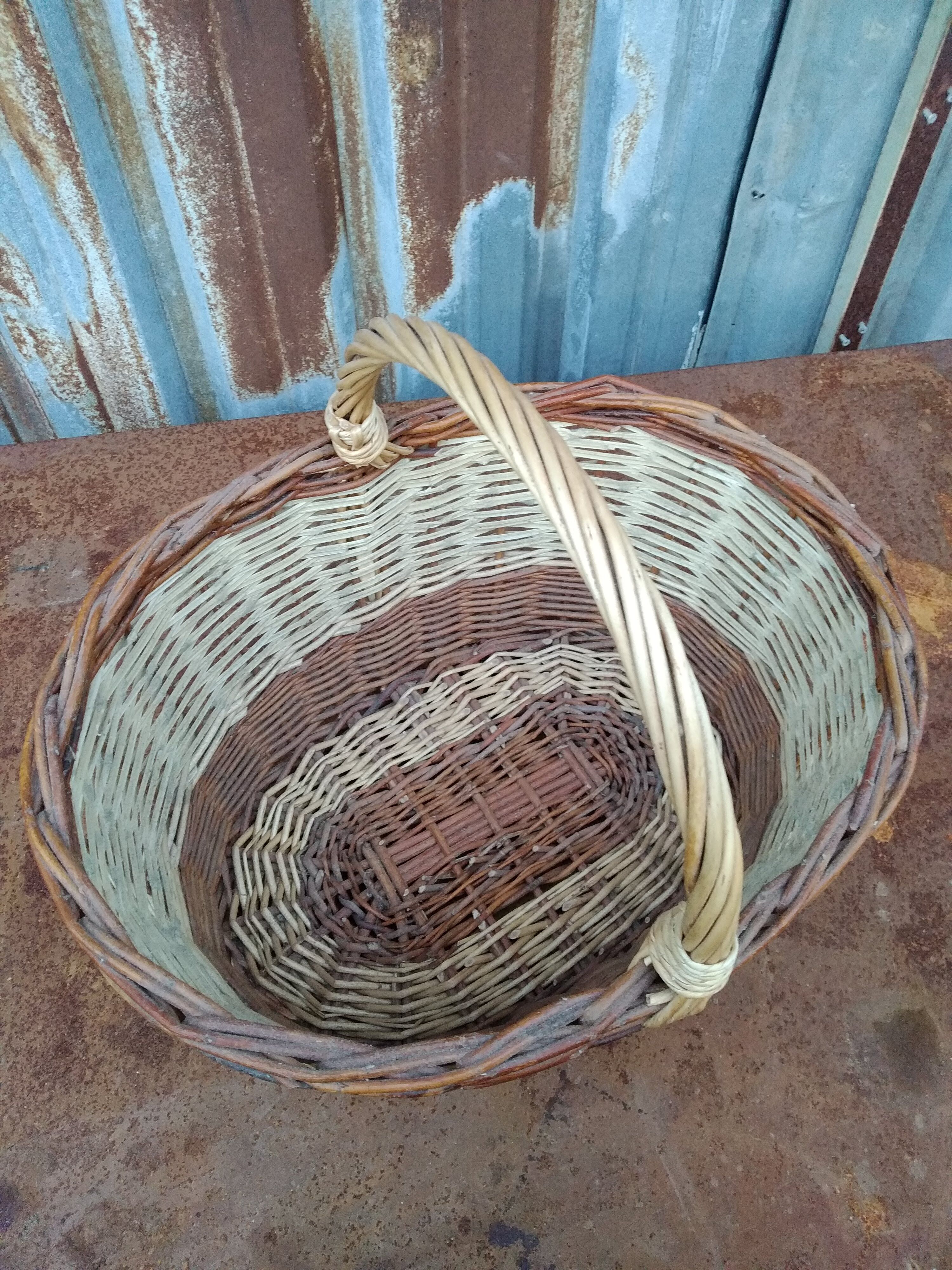 Wicker and cane basket