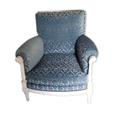 Blue velvet armchair in louis XVI style