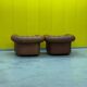 Brown Leather Chesterfield armchair (Price is for One)