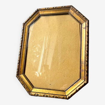 Antique Octagonal brass metal frame 30 cm  x 23 cm