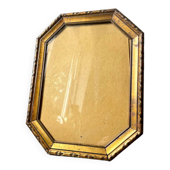 Antique Octagonal brass metal frame 30 cm  x 23 cm