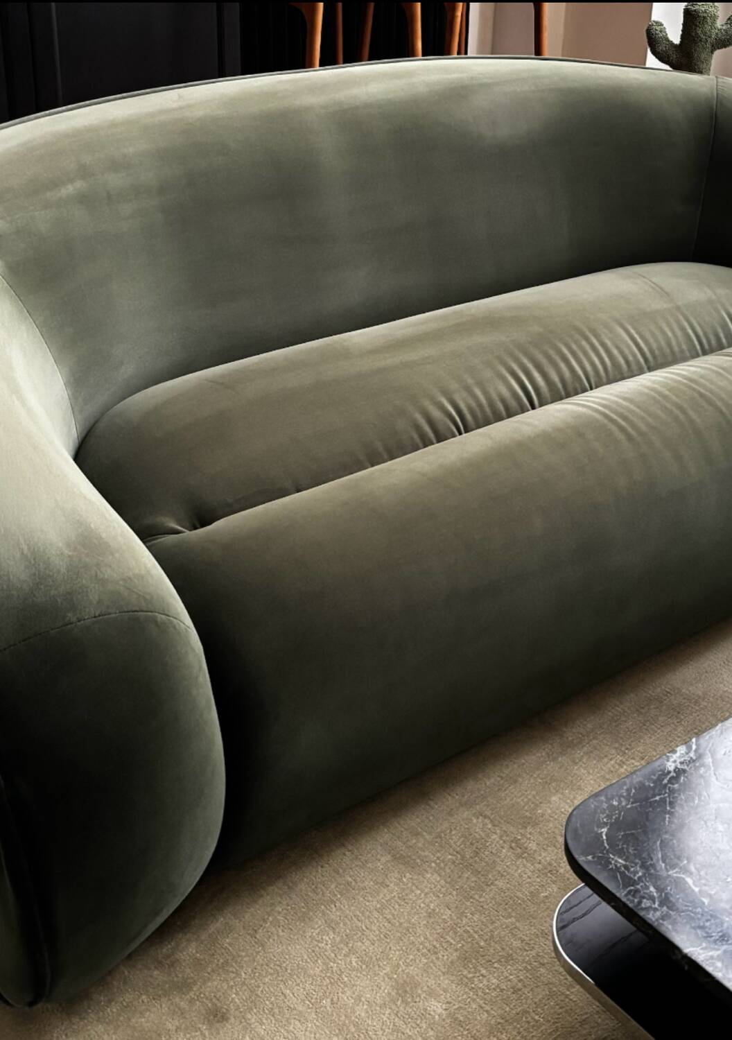 Emet three seater sofa, velvet deep soho home