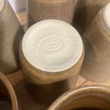 Set of 8 Digoin stoneware cups