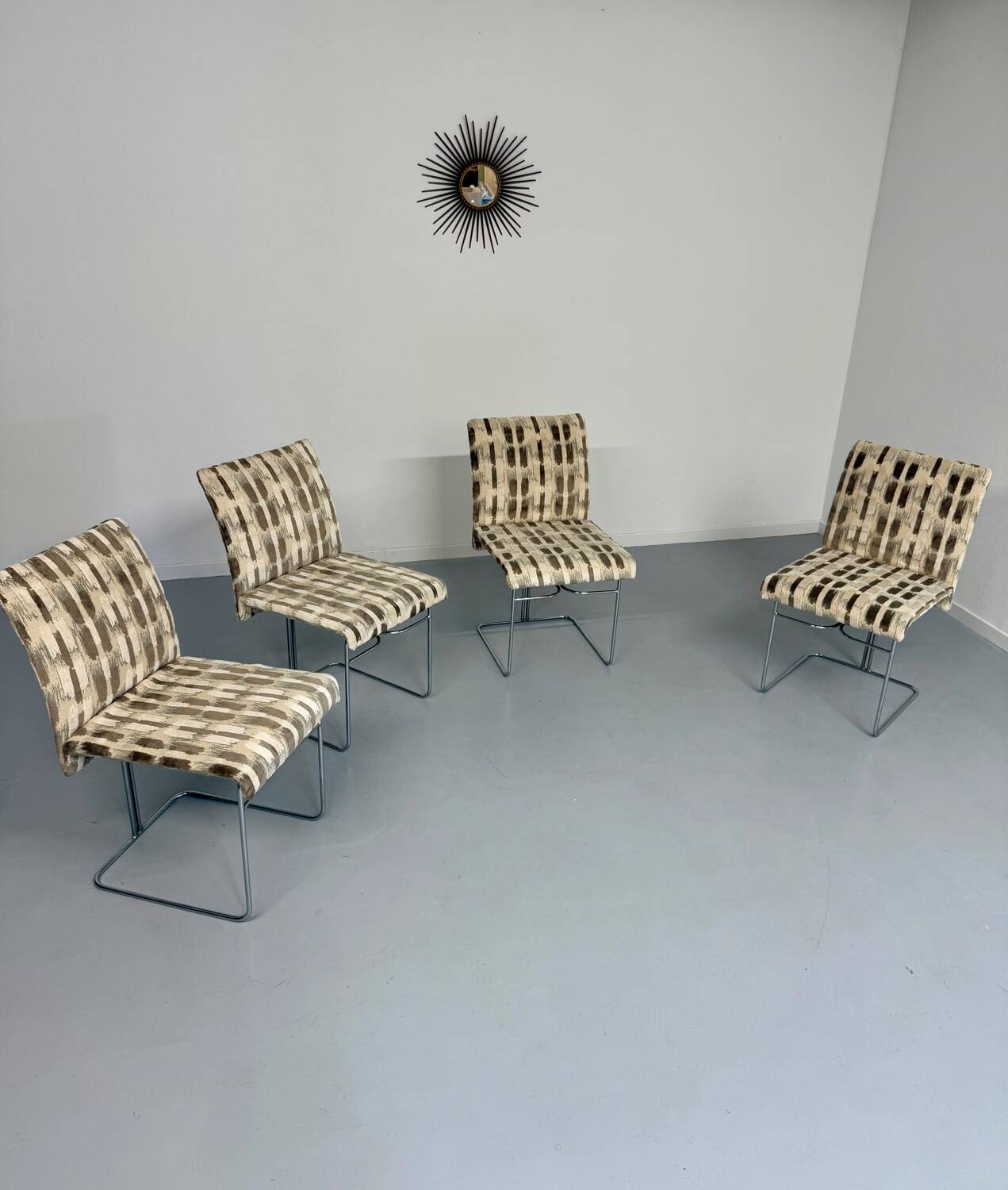Set of 4 old Saporiti Italia chairs from the 1970s, Ernes design