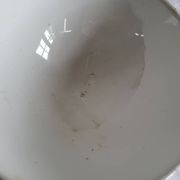 Old bowl in earthenware DIGOIN SARREGUEMINES with faceted burgundy.