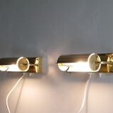 Paire d'appliques scandinave en laiton 1970