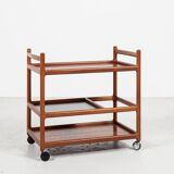 Midcentury Danish serving trolley in teak by Henning Korch for Silkeborg 1960s