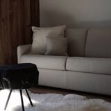 Coussin bouclette blanc cassé