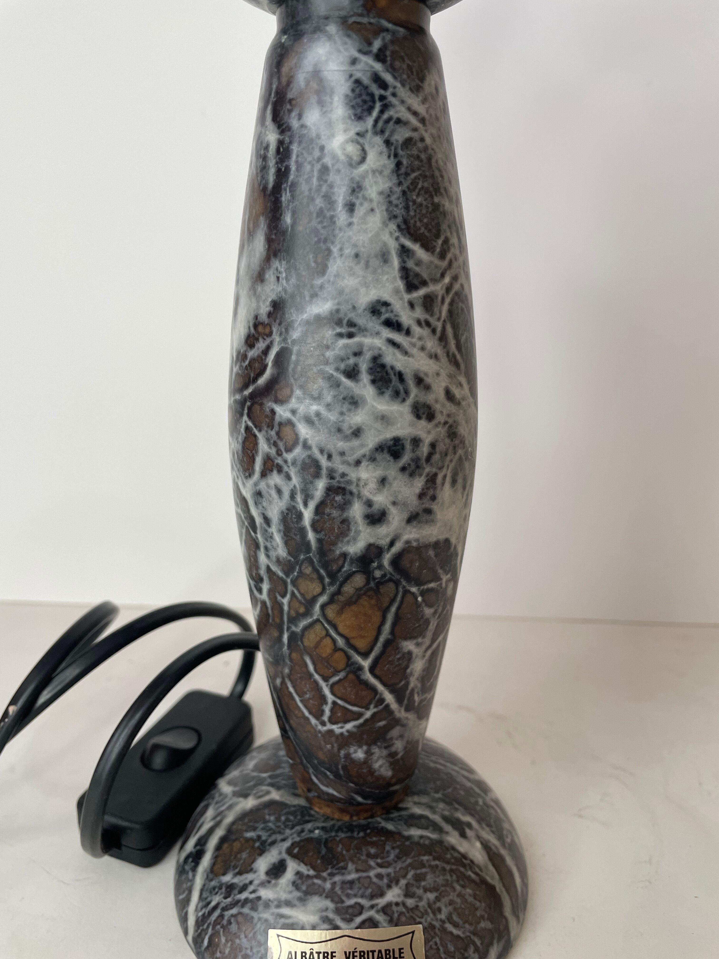 Alabaster foot of the lamp