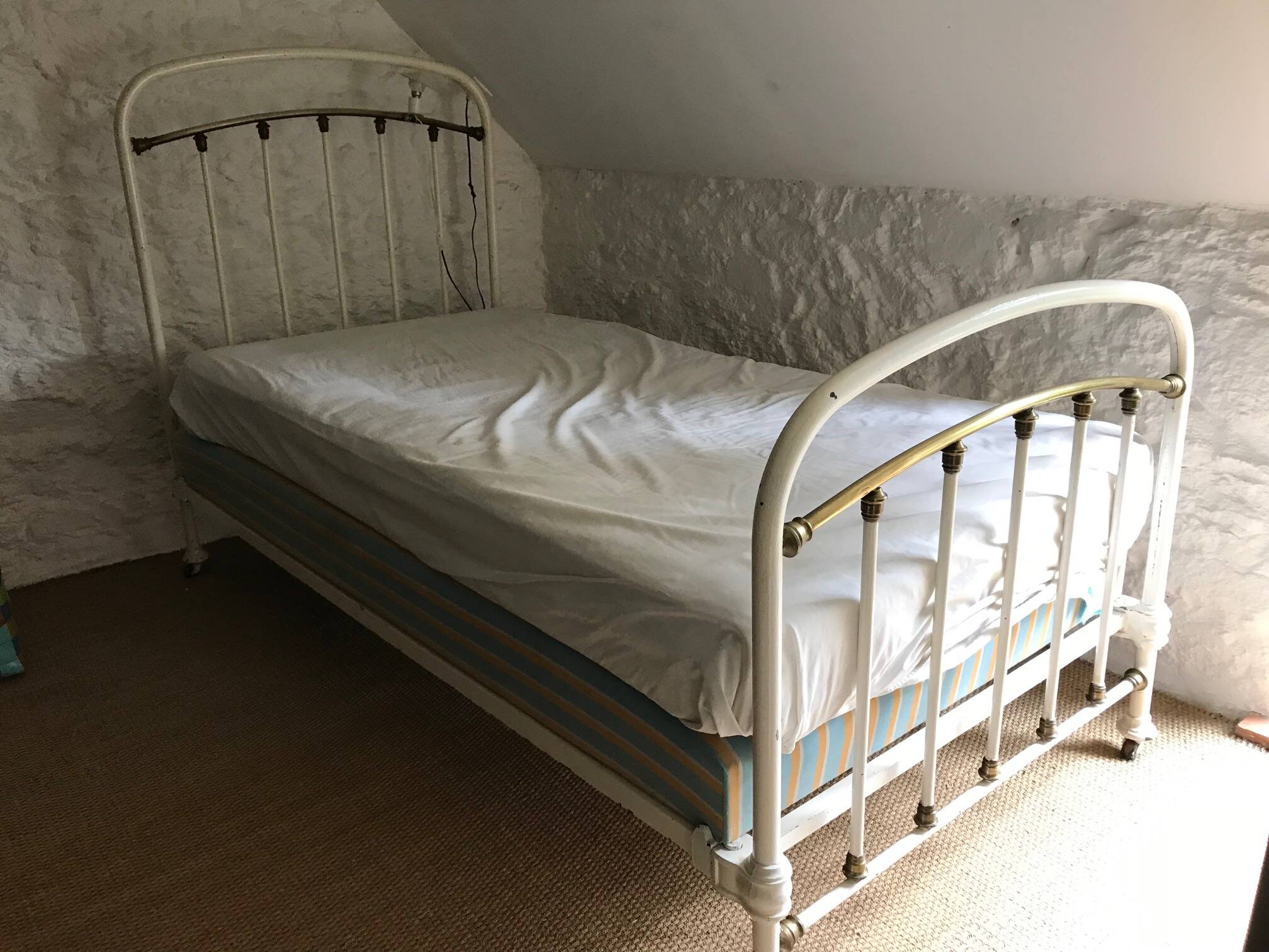 Wrought iron and copper bed, 1900