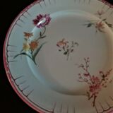 Flat earthenware plate by choisy le roi for au vase étrusque paris