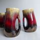 Series of 4 mugs or ceramic cups in vallauris style