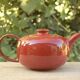 Vintage Melitta Ceracron red teapot - Glazed ceramic - Made in Germany - 1970s