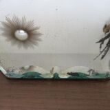 Beveled octagonal mirror, Saint Gobain, Art Deco 40s 50s