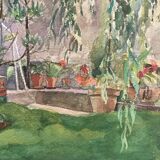 Watercolor landscape signed and dated 1973