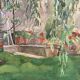 Watercolor landscape signed and dated 1973