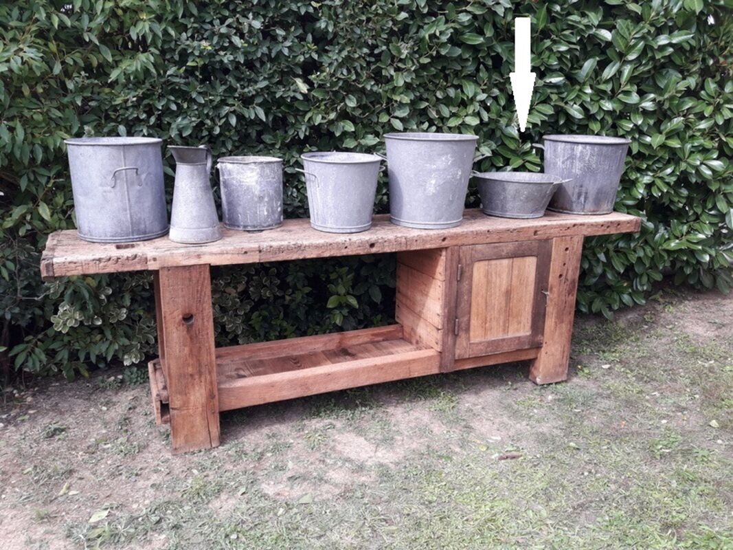 Washing basin diam41cm in zinc garden