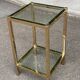 2 bedside tables, end tables in brass and transparent glass Maison Ja