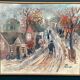 Original Swedish Oil On Panel – “Bygatan” By Kai Nielsen – Signed