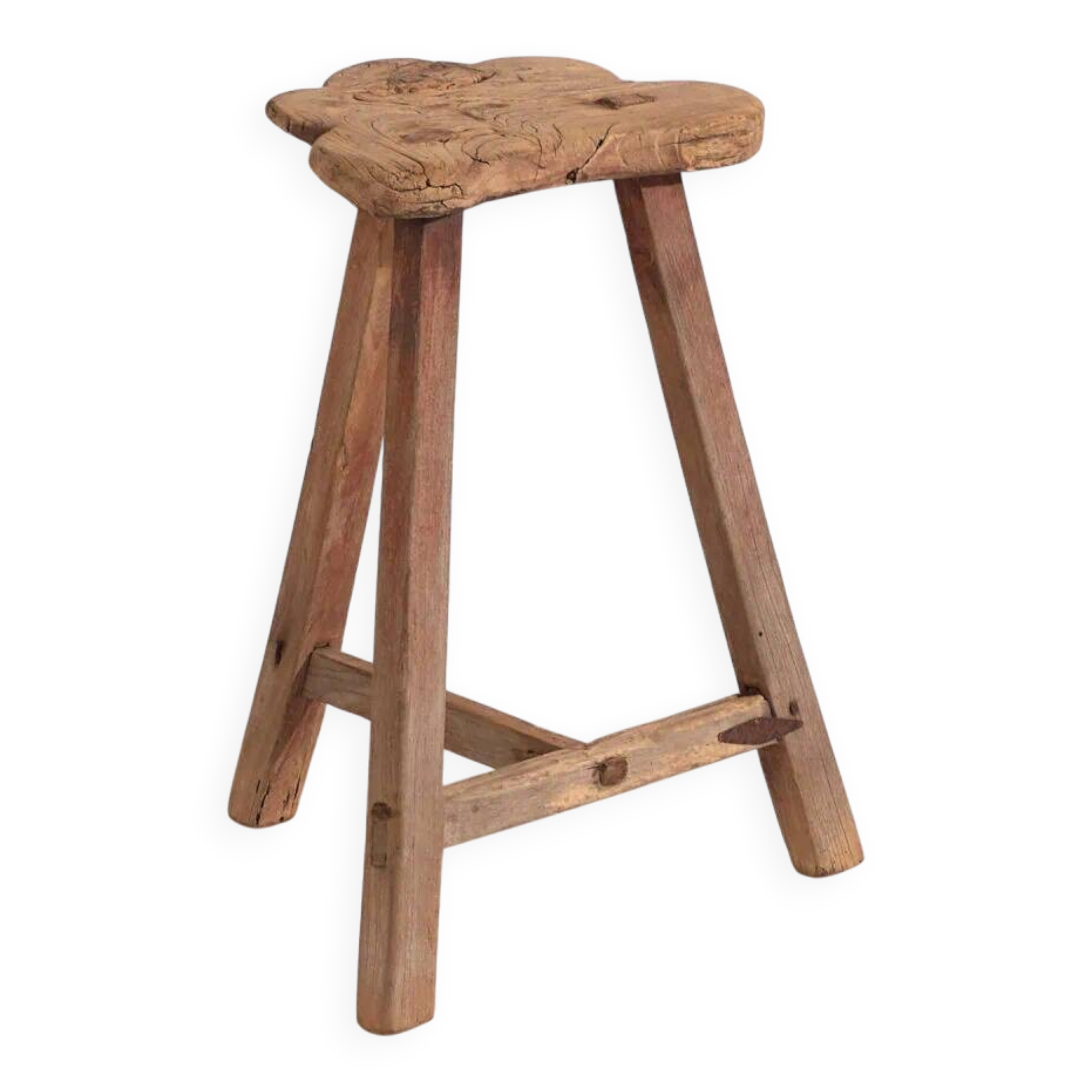 Antique stool in wabi-sabi style (c.1900) #8