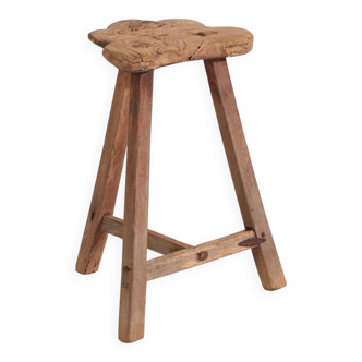 Antique stool in wabi-sabi style (c.1900) #8