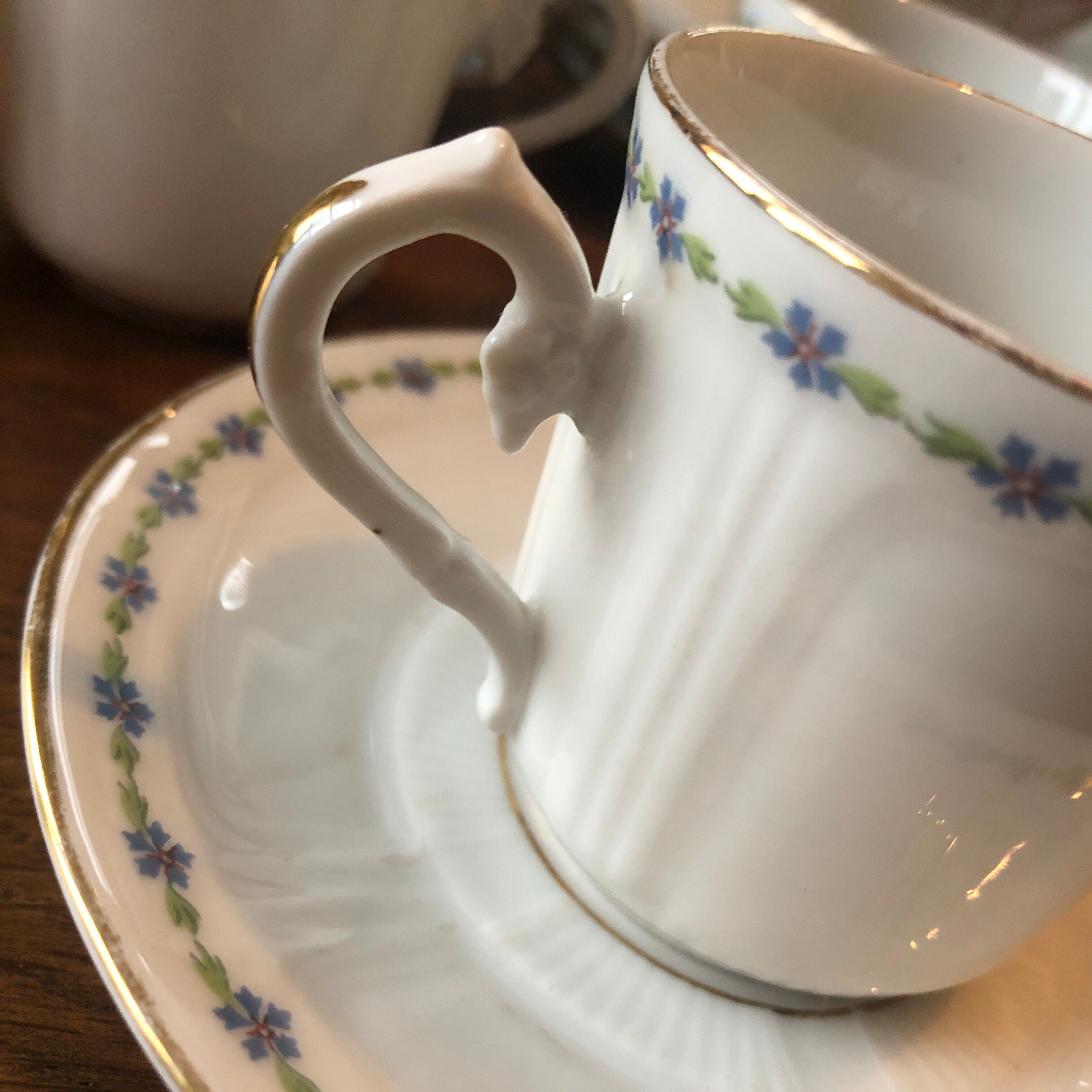 Set of 9 cups and old saucers from Limoges