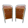 Pair of bedside tables Formica mid-Century vintage 1970 french bedside