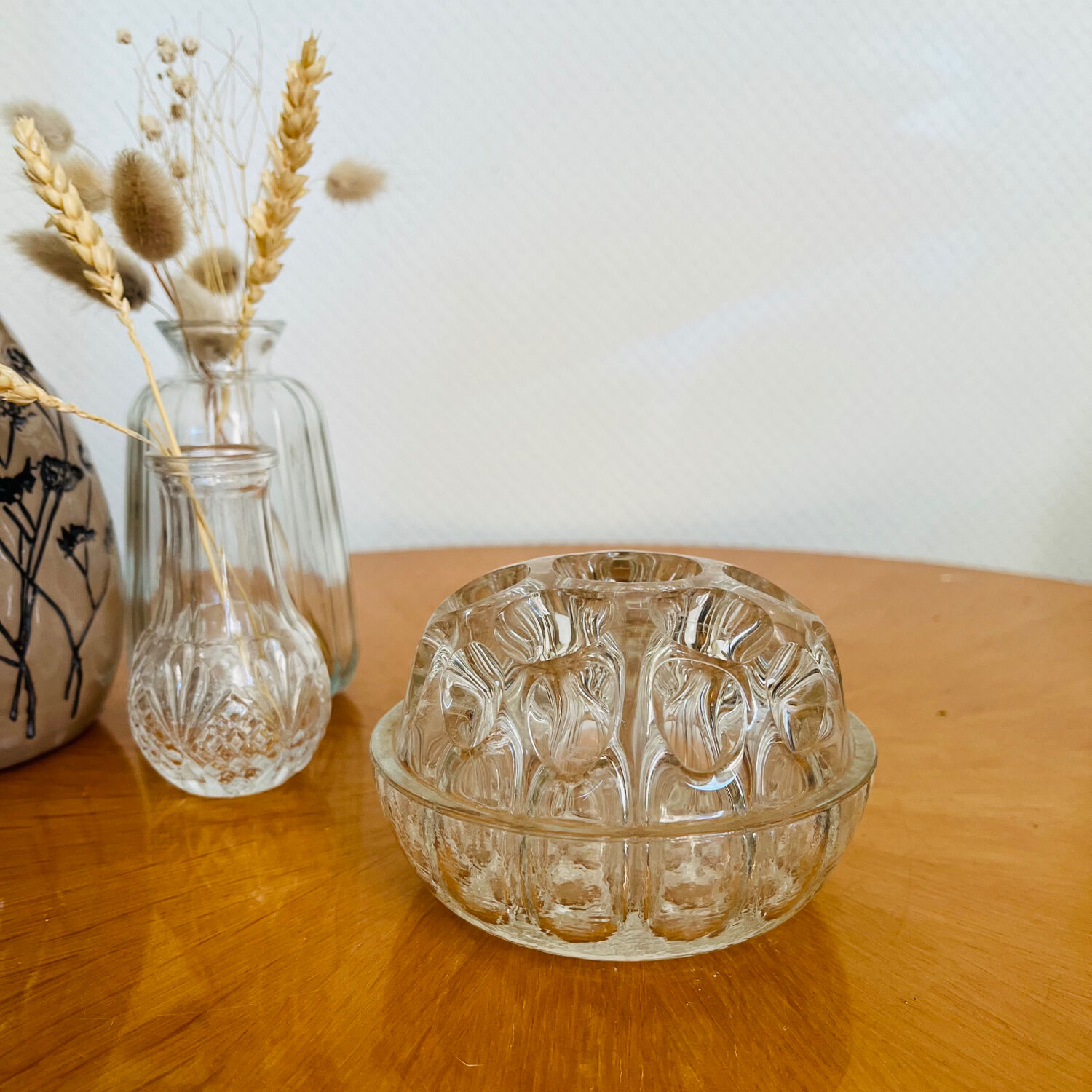 Antique glass flower pick