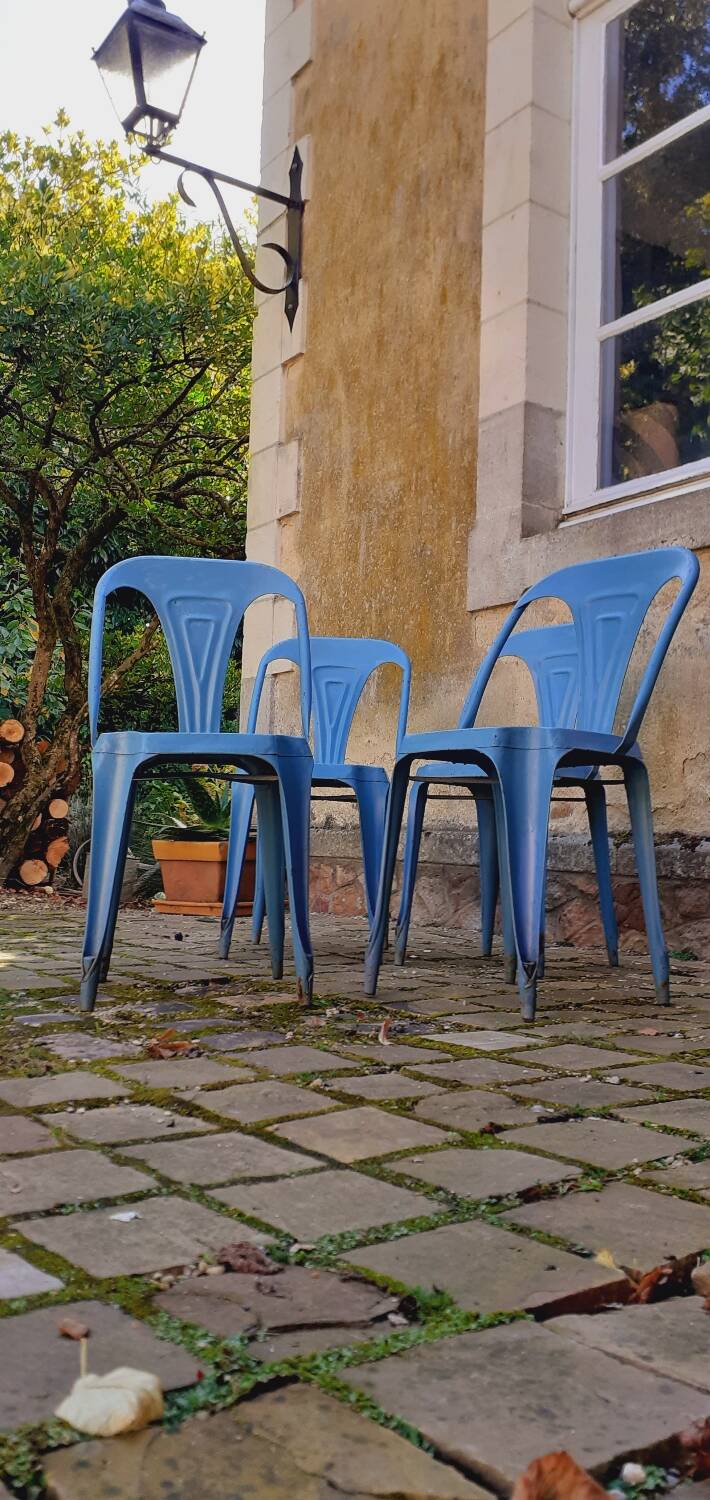 4 industrial chairs from the 50s, Multipl's brand, by Joseph Mathieu