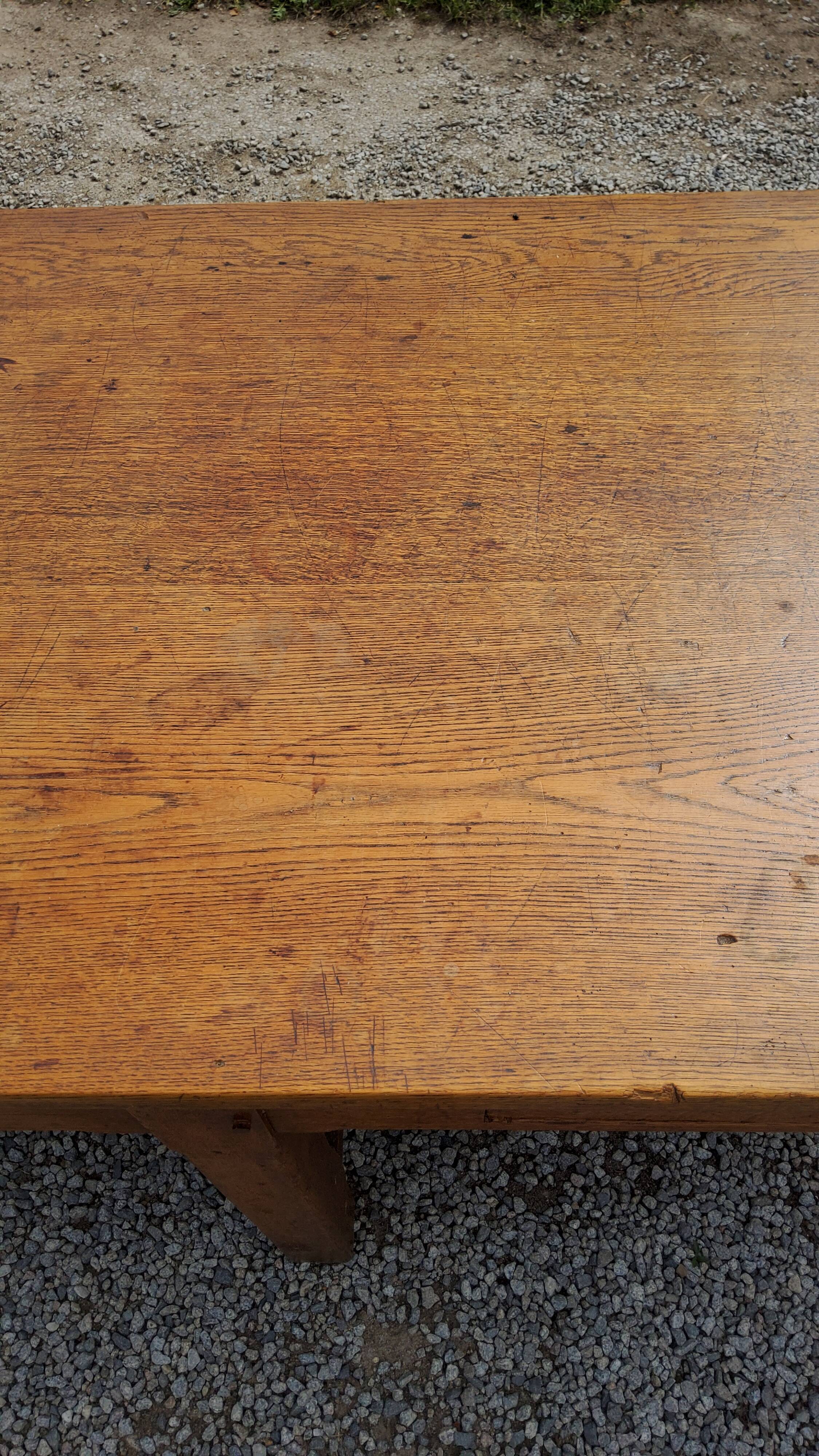 Oak farmhouse table 6 feet 2 drawers 200cm