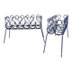 Pair of blue-painted wrought iron planters, 1960s