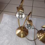 Set of 2 table lamps Hustadt Leuchten in vintage golden brass
