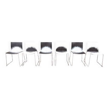 6 designer chairs "Explosion", Gorka by Josep Liusca for Inclass - 2000