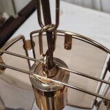 Suspension in gold metal and smoked glass