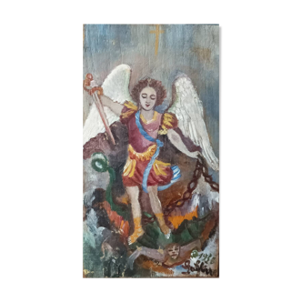 Oil on wood "Angel Gabriel" 1930s