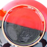 Vintage Italy red orange black ceramic ashtray 1970 Bitossi for Raymor
