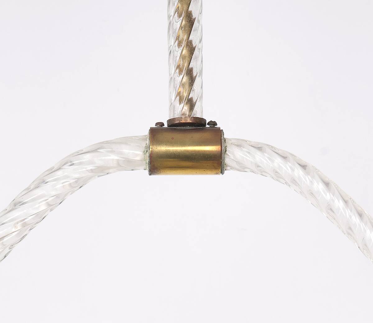 Lampe suspendue en verre de Murano vintage Barovier et Toso, années 1940.