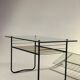 Vintage coffee table 1960 - scoubidou, black tubular metal and glass top