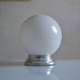 Art Deco table lamp with white opaline glass globe